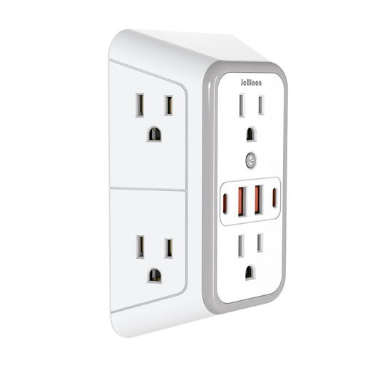 3-Sided Power Strip: 6 AC Outlets, 4 USB Ports, Fast Charge